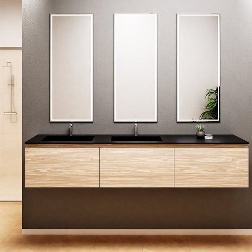 Aurora – Double Corian® Basin Unit with 3 Aligned Drawers - ROVALUX