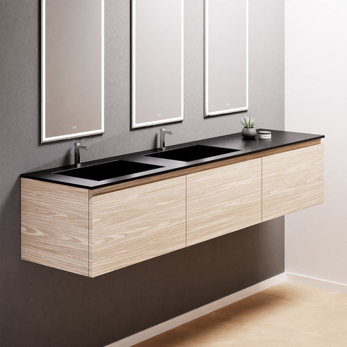 Aurora – Double Corian® Basin Unit with 3 Aligned Drawers - ROVALUX