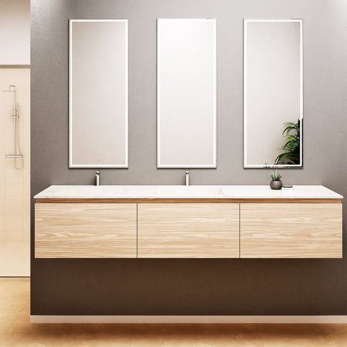Aurora – Double Corian® Basin Unit with 3 Aligned Drawers - ROVALUX