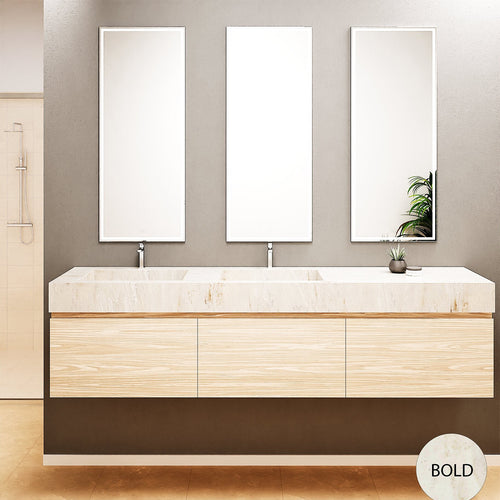 Aurora – Double Corian® Basin Unit with 3 Aligned Drawers - ROVALUX