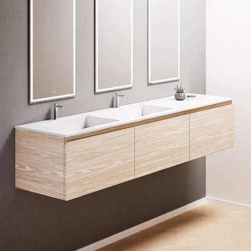Aurora – Double Corian® Basin Unit with 3 Aligned Drawers - ROVALUX