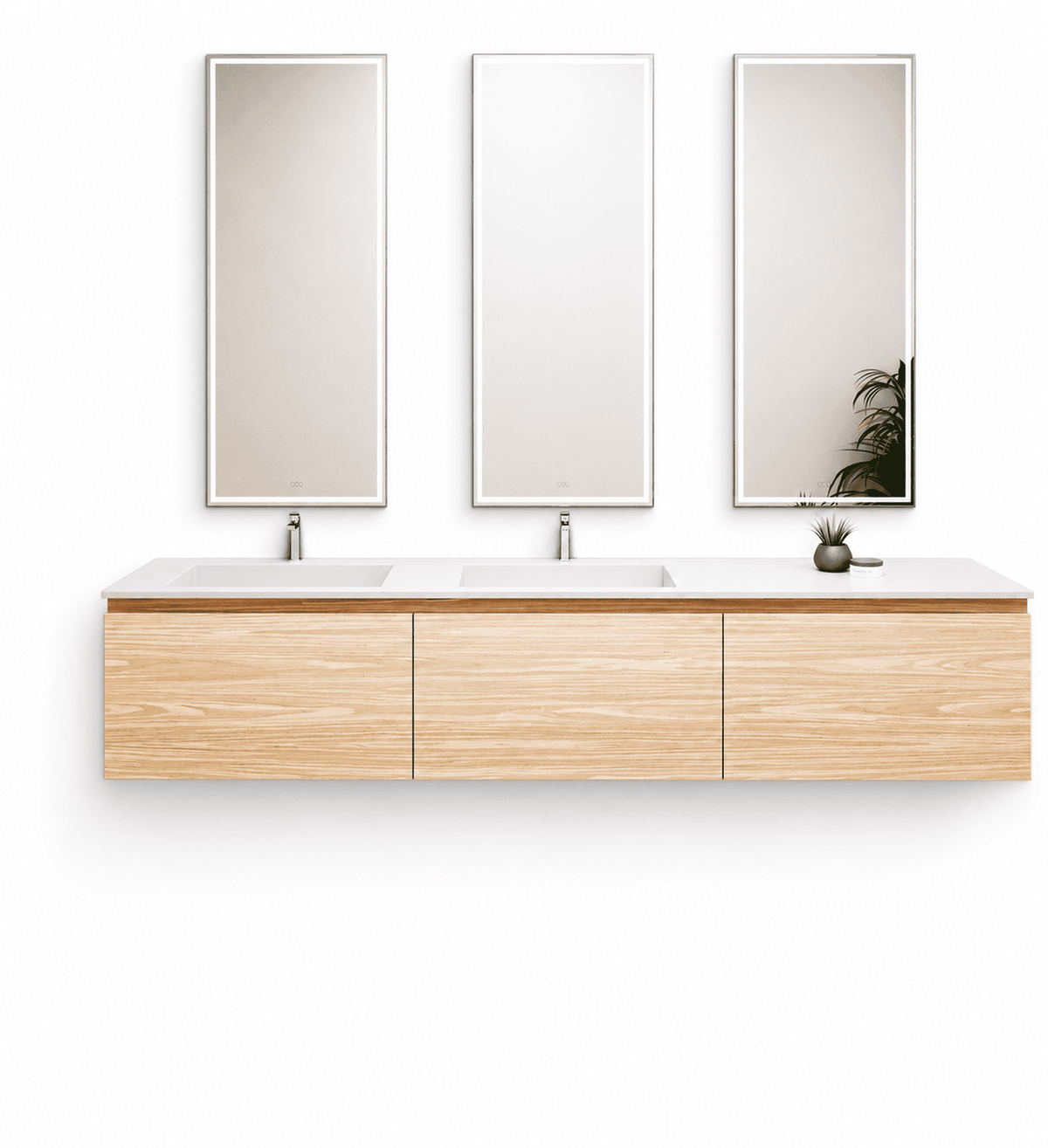 Aurora – Double Corian® Basin Unit with 3 Aligned Drawers - ROVALUX