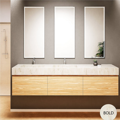 Aurora – Double Corian® Basin Unit with 3 Aligned Drawers - ROVALUX