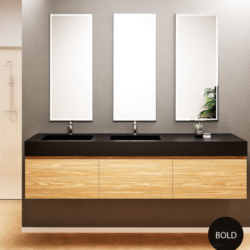 Aurora – Double Corian® Basin Unit with 3 Aligned Drawers - ROVALUX