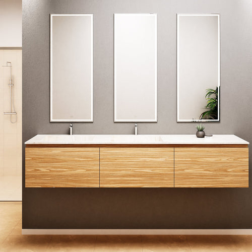 Aurora – Double Corian® Basin Unit with 3 Aligned Drawers - ROVALUX