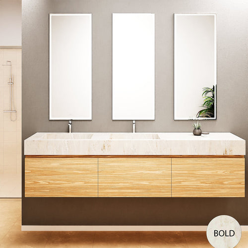 Aurora – Double Corian® Basin Unit with 3 Aligned Drawers - ROVALUX