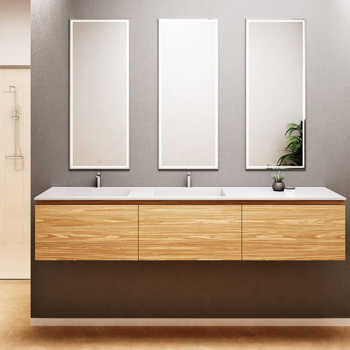 Aurora – Double Corian® Basin Unit with 3 Aligned Drawers - ROVALUX