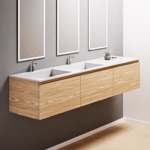 Aurora – Double Corian® Basin Unit with 3 Aligned Drawers - ROVALUX