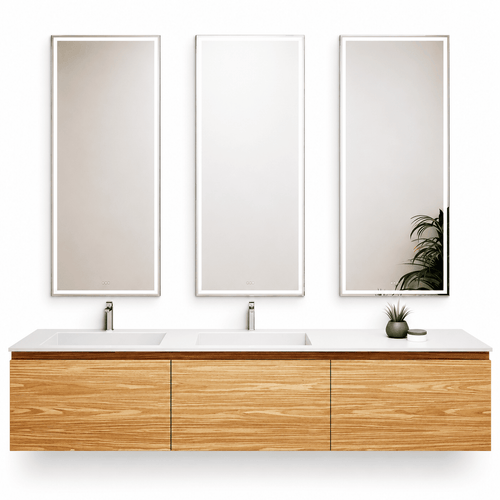 Aurora – Double Corian® Basin Unit with 3 Aligned Drawers - ROVALUX