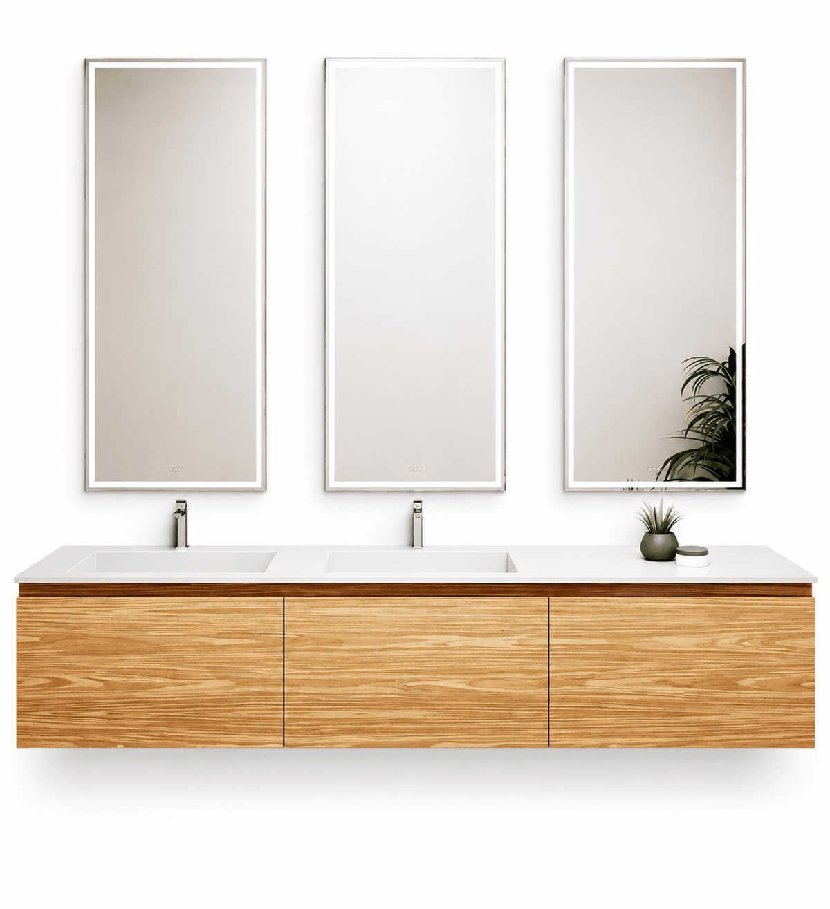 Aurora – Double Corian® Basin Unit with 3 Aligned Drawers - ROVALUX