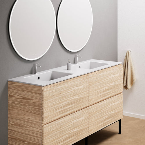 Aurora – Double Corian® Basin Unit with 4 Drawers and Feet-Standing Vanity - ROVALUX