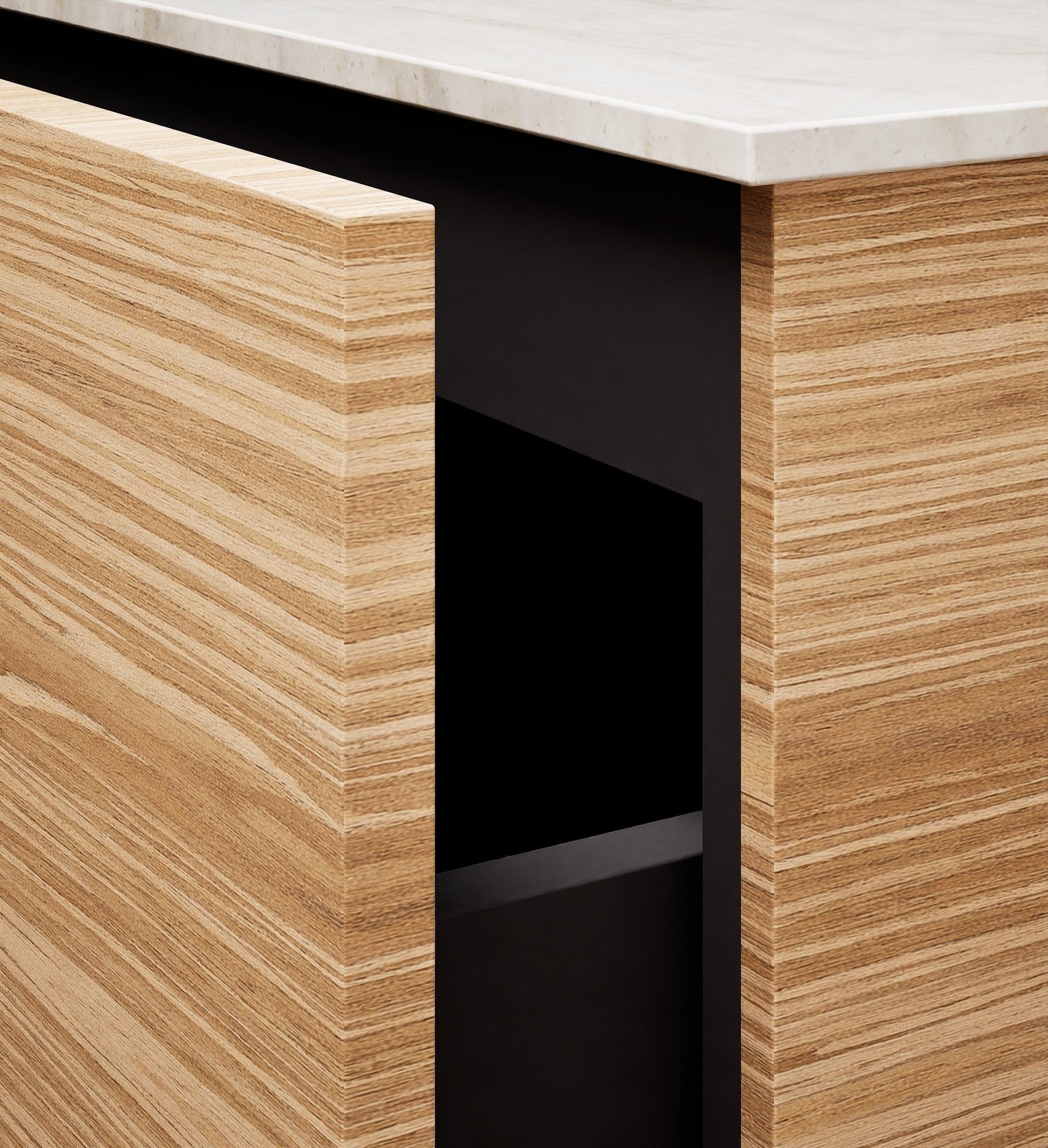 Aurora – Double Corian® Basin Unit with 4 Drawers and Feet-Standing Vanity - ROVALUX