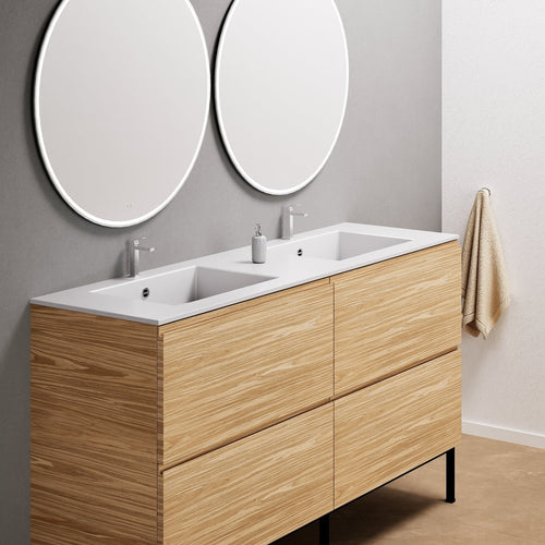 Aurora – Double Corian® Basin Unit with 4 Drawers and Feet-Standing Vanity - ROVALUX