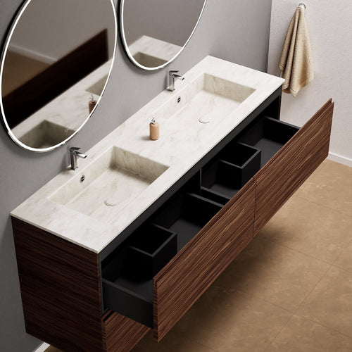 Aurora – Double Corian® Basin Unit with 4 Drawers - ROVALUX