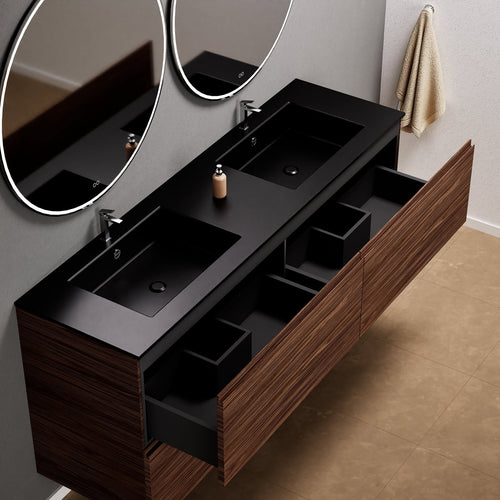 Aurora – Double Corian® Basin Unit with 4 Drawers - ROVALUX