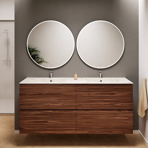 Aurora – Double Corian® Basin Unit with 4 Drawers - ROVALUX