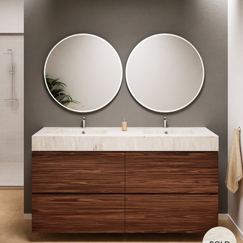 Aurora – Double Corian® Basin Unit with 4 Drawers - ROVALUX