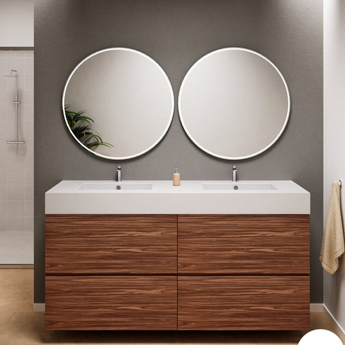Aurora – Double Corian® Basin Unit with 4 Drawers - ROVALUX