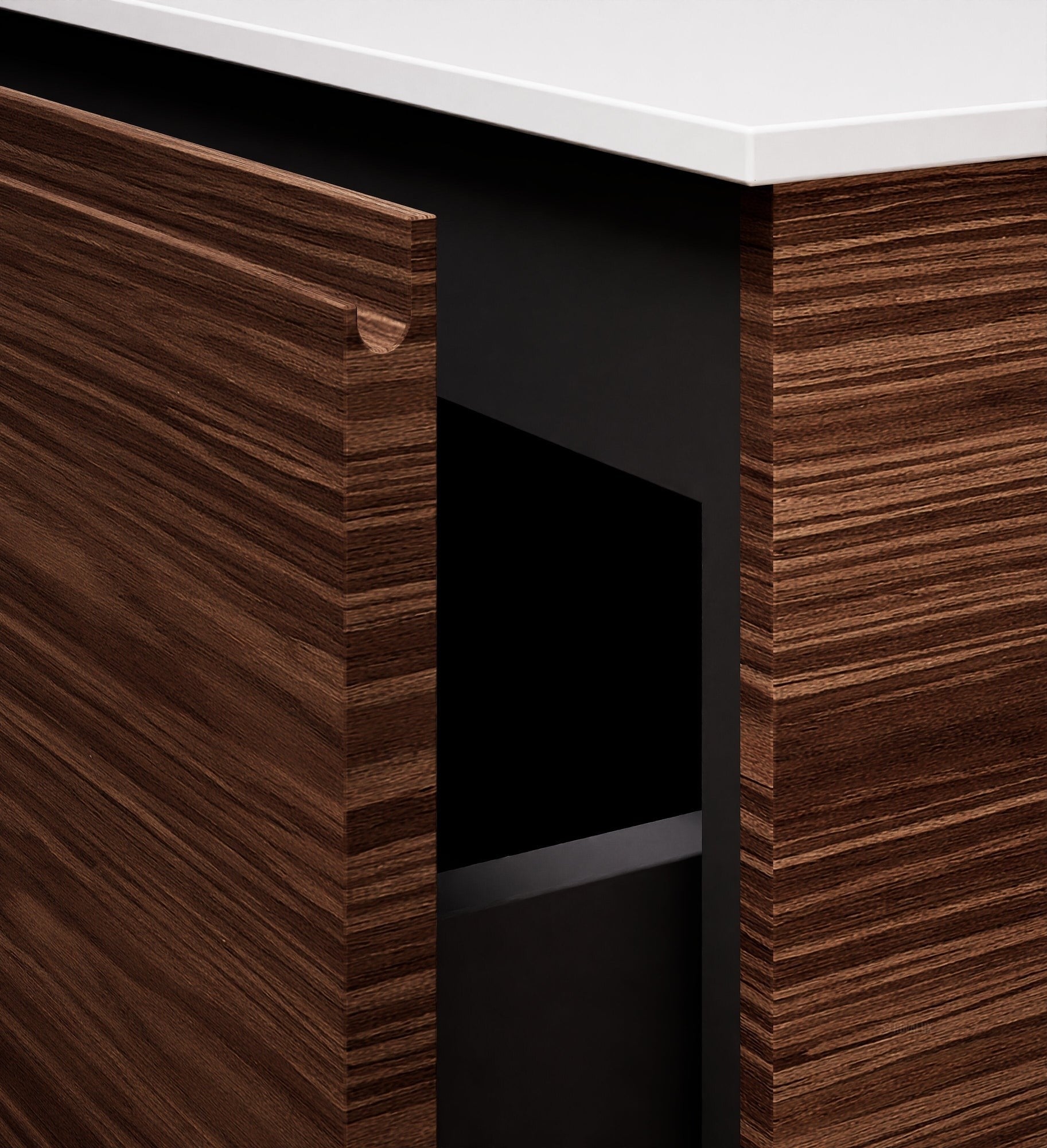 Aurora – Double Corian® Basin Unit with 4 Drawers - ROVALUX