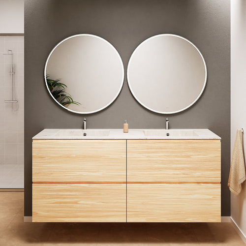 Aurora – Double Corian® Basin Unit with 4 Drawers - ROVALUX
