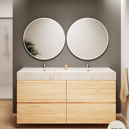 Aurora – Double Corian® Basin Unit with 4 Drawers - ROVALUX
