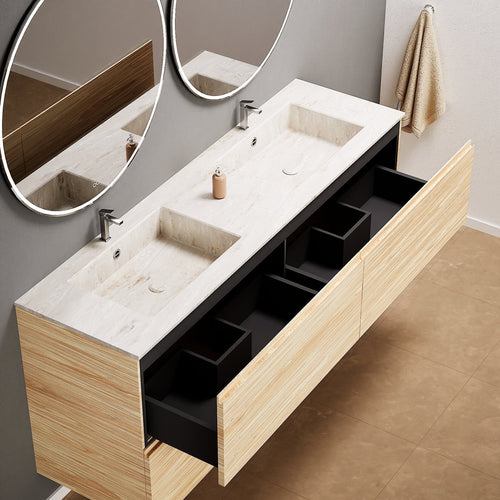 Aurora – Double Corian® Basin Unit with 4 Drawers - ROVALUX