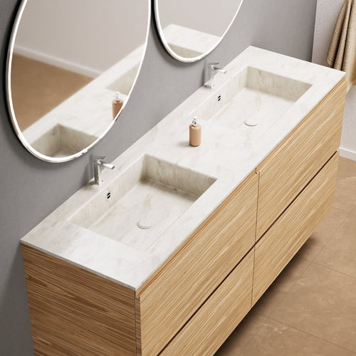 Aurora – Double Corian® Basin Unit with 4 Drawers - ROVALUX