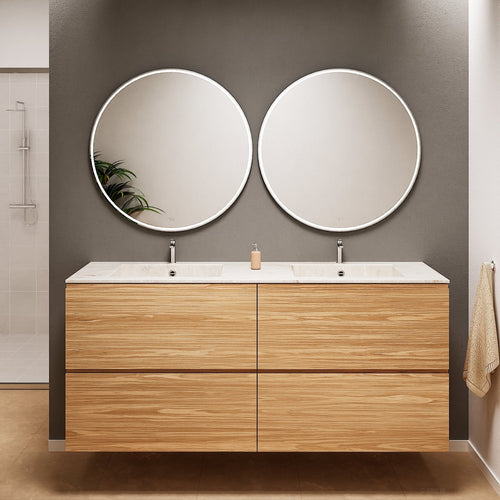 Aurora – Double Corian® Basin Unit with 4 Drawers - ROVALUX