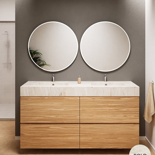 Aurora – Double Corian® Basin Unit with 4 Drawers - ROVALUX