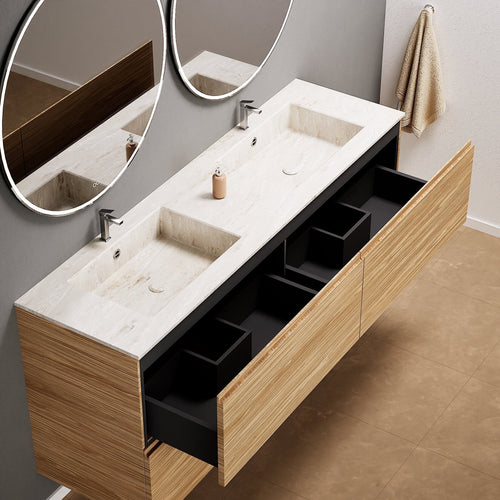 Aurora – Double Corian® Basin Unit with 4 Drawers - ROVALUX