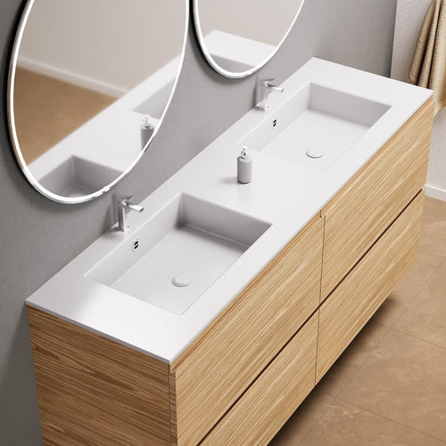 Aurora – Double Corian® Basin Unit with 4 Drawers - ROVALUX