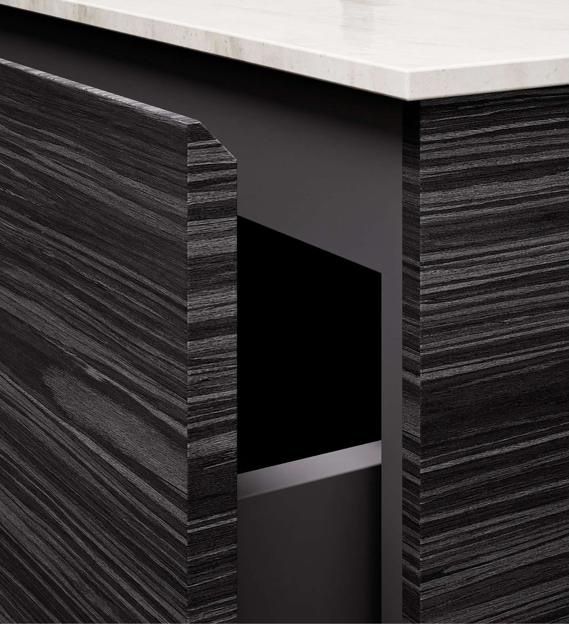 Aurora Double Set – Corian double Sinks & Countertop with 2 Drawers Vanity - ROVALUX