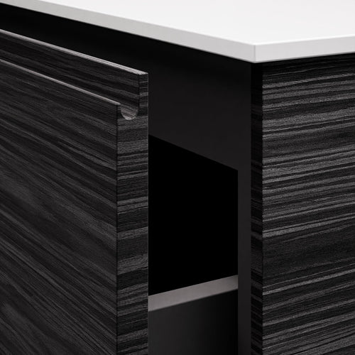 Aurora Double Set – Corian double Sinks & Countertop with 2 Drawers Vanity - ROVALUX