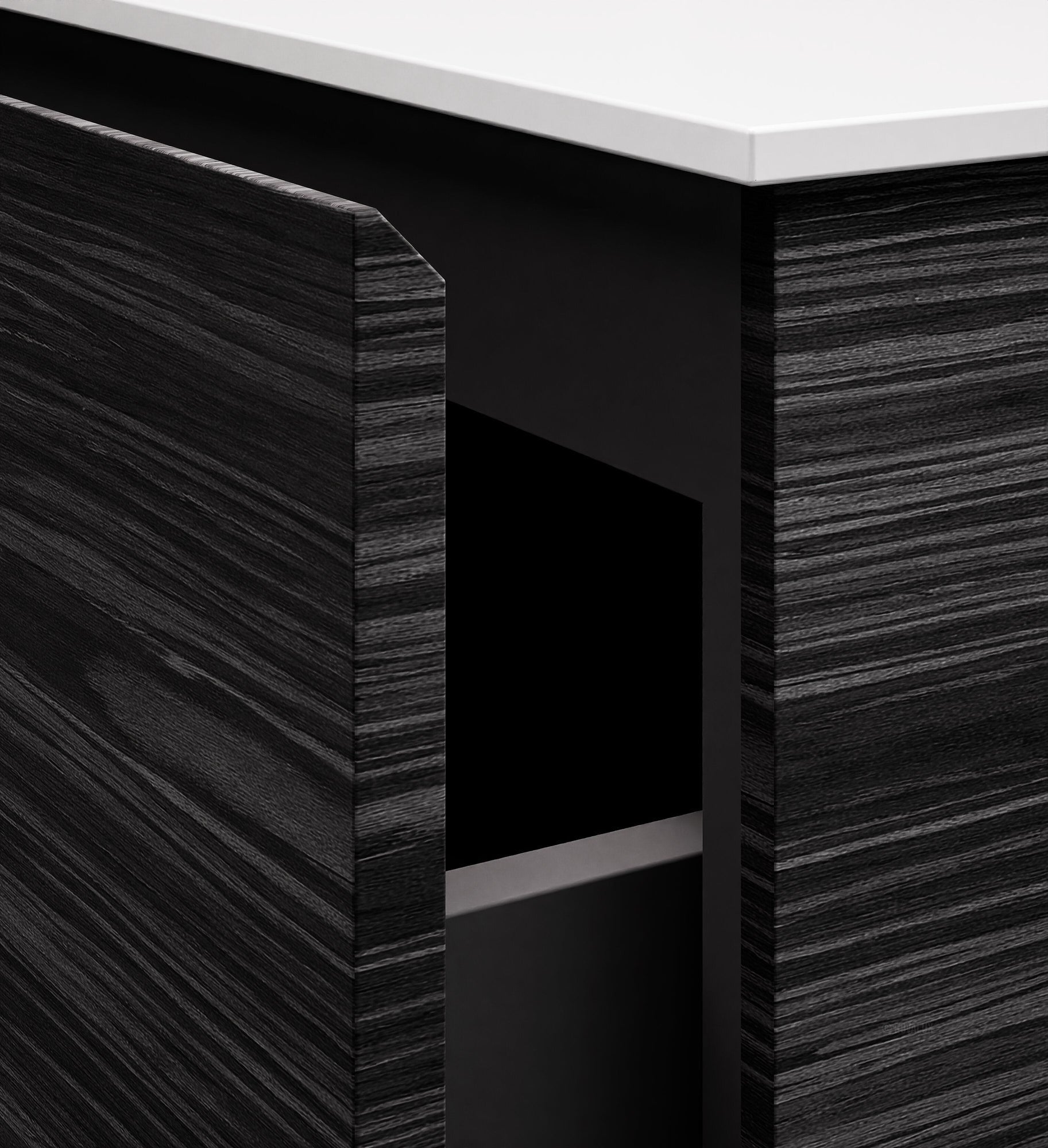 Aurora Double Set – Corian double Sinks & Countertop with 2 Drawers Vanity - ROVALUX