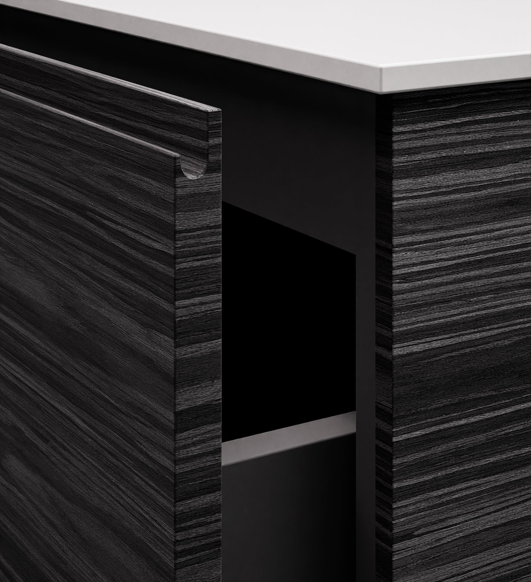 Aurora Double Set – Corian double Sinks & Countertop with 2 Drawers Vanity - ROVALUX