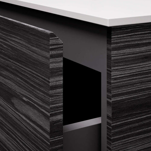 Aurora Double Set – Corian double Sinks & Countertop with 2 Drawers Vanity - ROVALUX