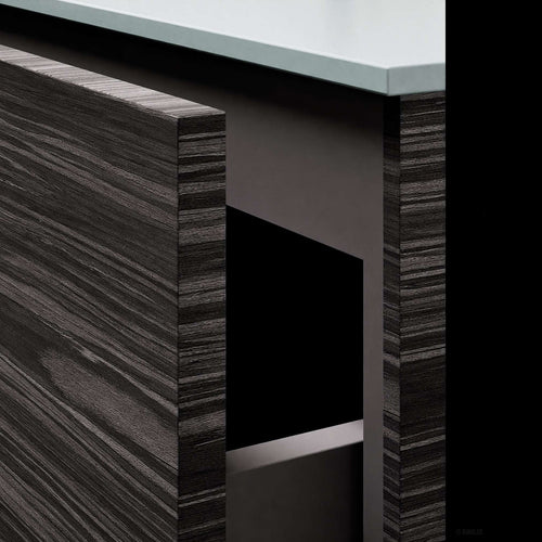 Aurora Double Set – Corian double Sinks & Countertop with 2 Drawers Vanity - ROVALUX