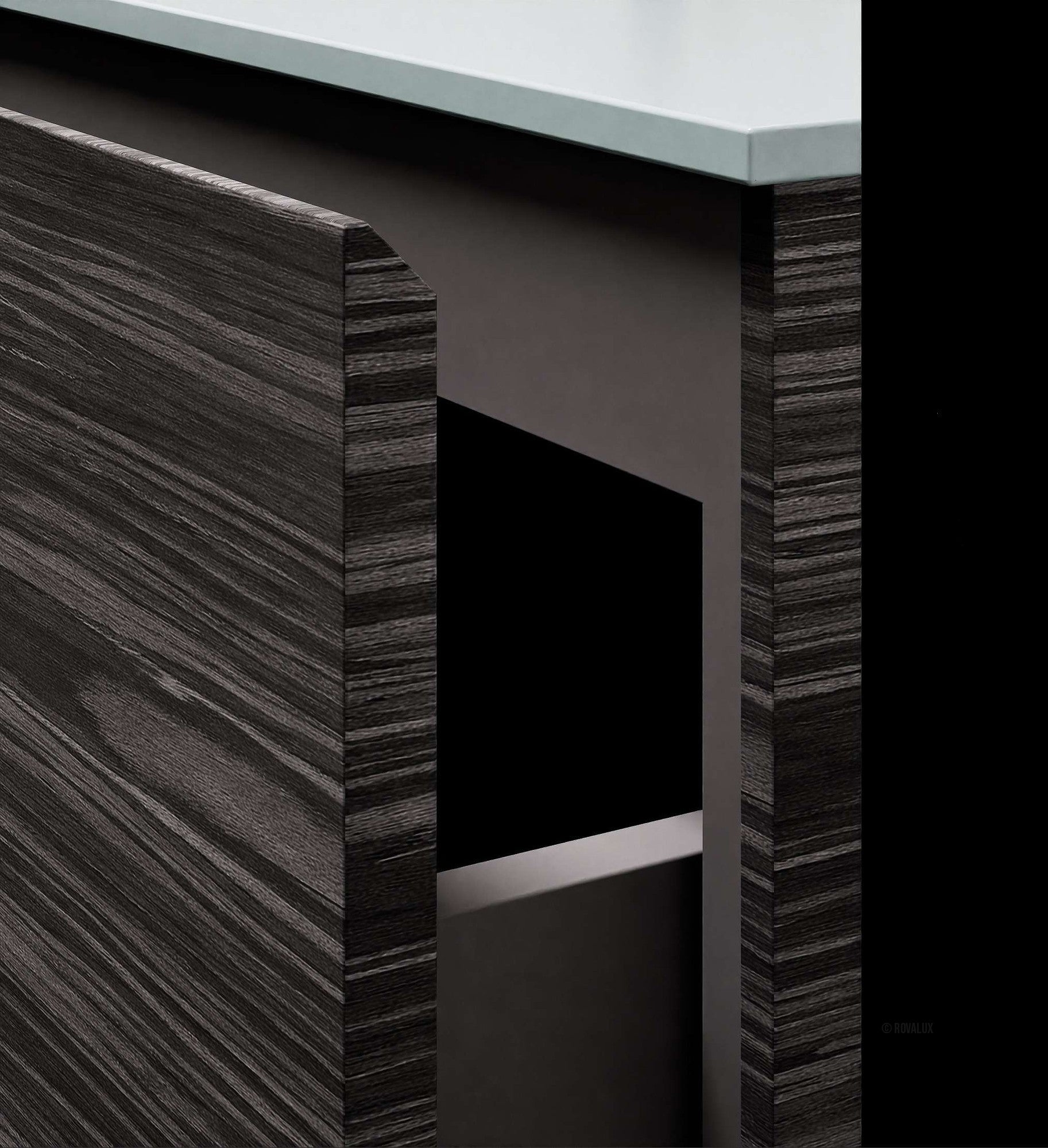 Aurora Double Set – Corian double Sinks & Countertop with 2 Drawers Vanity - ROVALUX