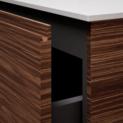 Aurora Double Set – Corian double Sinks & Countertop with 2 Drawers Vanity - ROVALUX