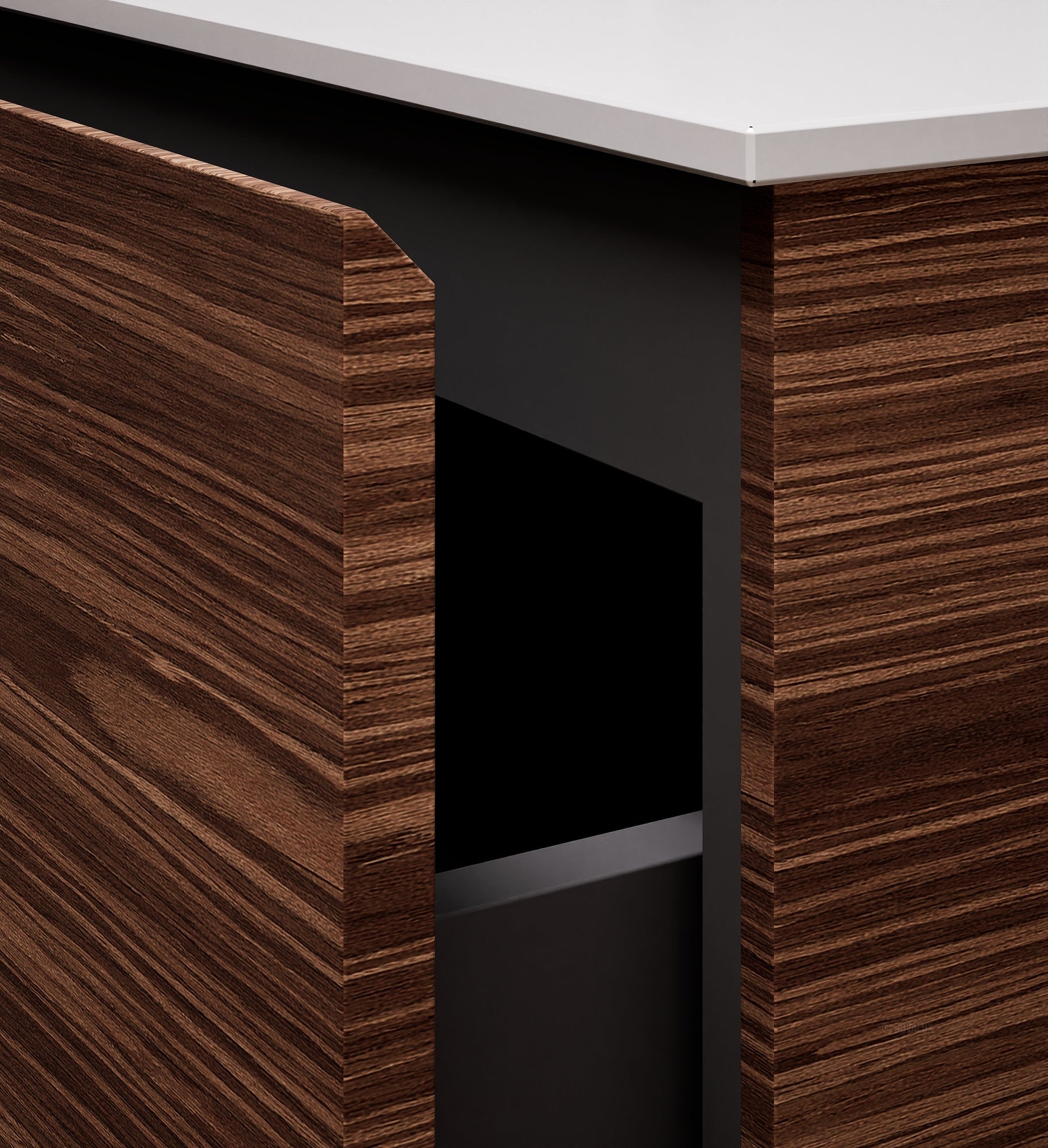 Aurora Double Set – Corian double Sinks & Countertop with 2 Drawers Vanity - ROVALUX