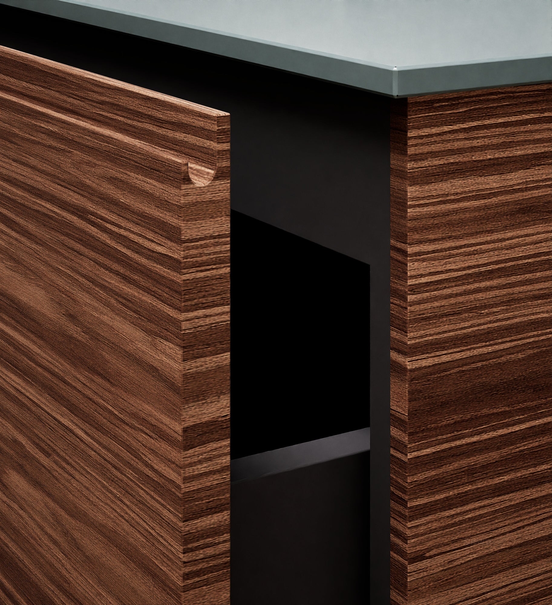Aurora Double Set – Corian double Sinks & Countertop with 2 Drawers Vanity - ROVALUX