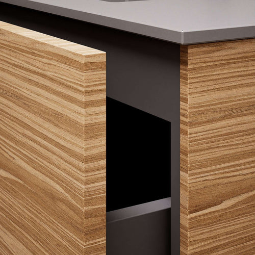 Aurora Double Set – Corian double Sinks & Countertop with 2 Drawers Vanity - ROVALUX