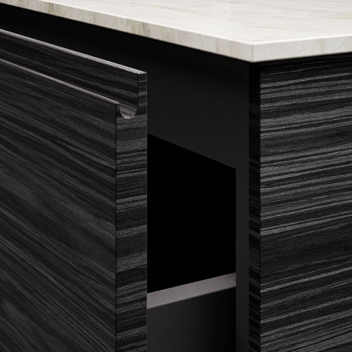 Aurora – Double Corian® Basin Unit with 2 Aligned Drawers and Feet-Standing Vanity - ROVALUX