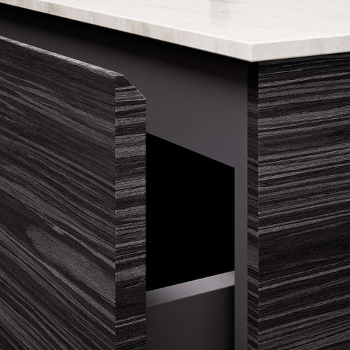 Aurora – Double Corian® Basin Unit with 2 Aligned Drawers and Feet-Standing Vanity - ROVALUX