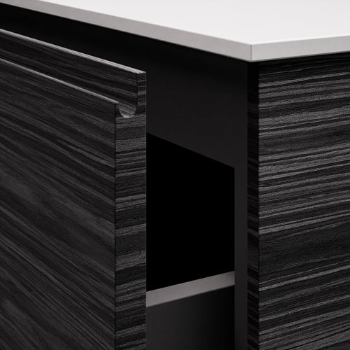 Aurora – Double Corian® Basin Unit with 2 Aligned Drawers and Feet-Standing Vanity - ROVALUX