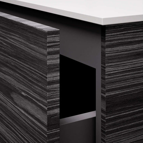 Aurora – Double Corian® Basin Unit with 2 Aligned Drawers and Feet-Standing Vanity - ROVALUX