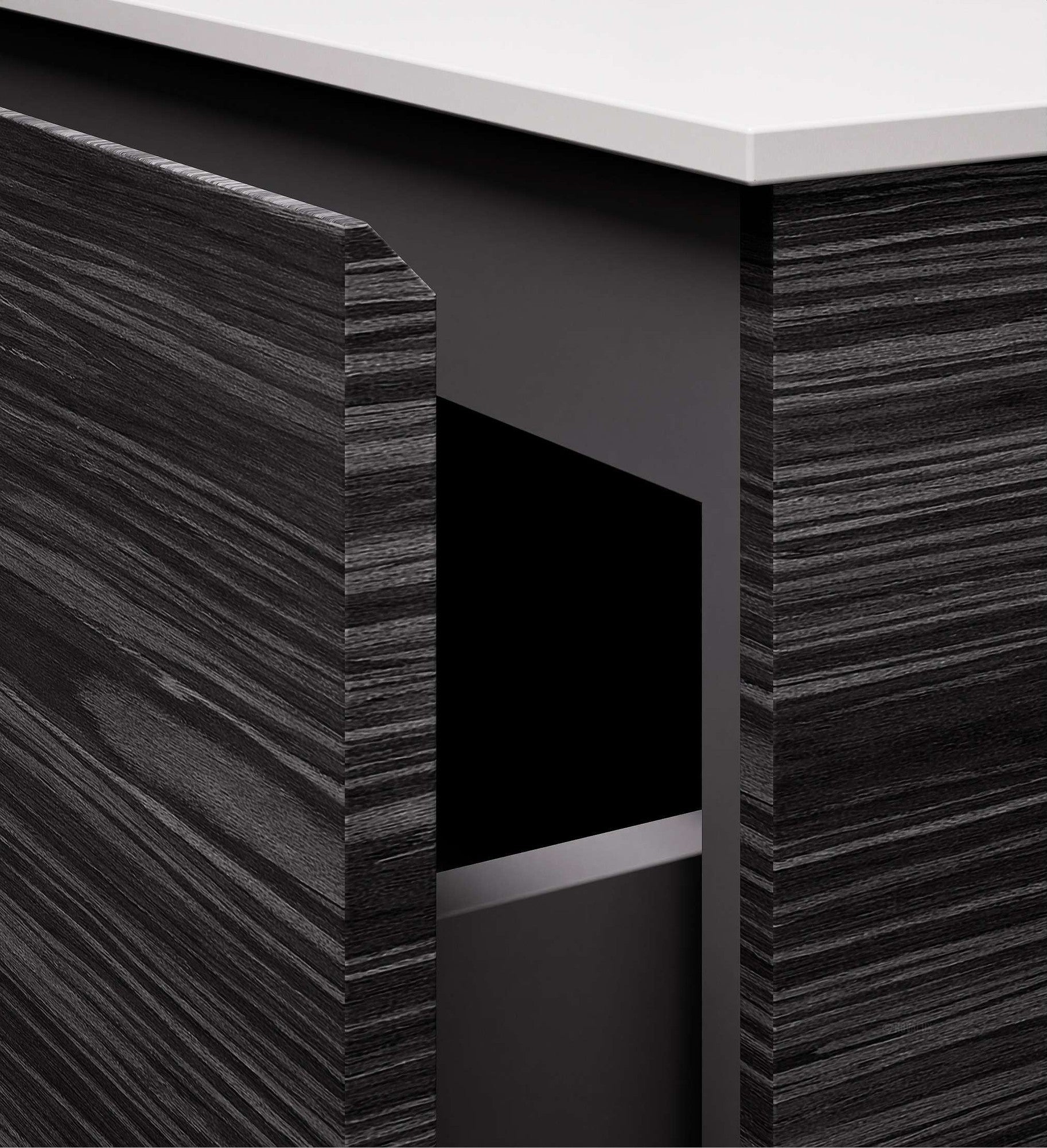 Aurora – Double Corian® Basin Unit with 2 Aligned Drawers and Feet-Standing Vanity - ROVALUX