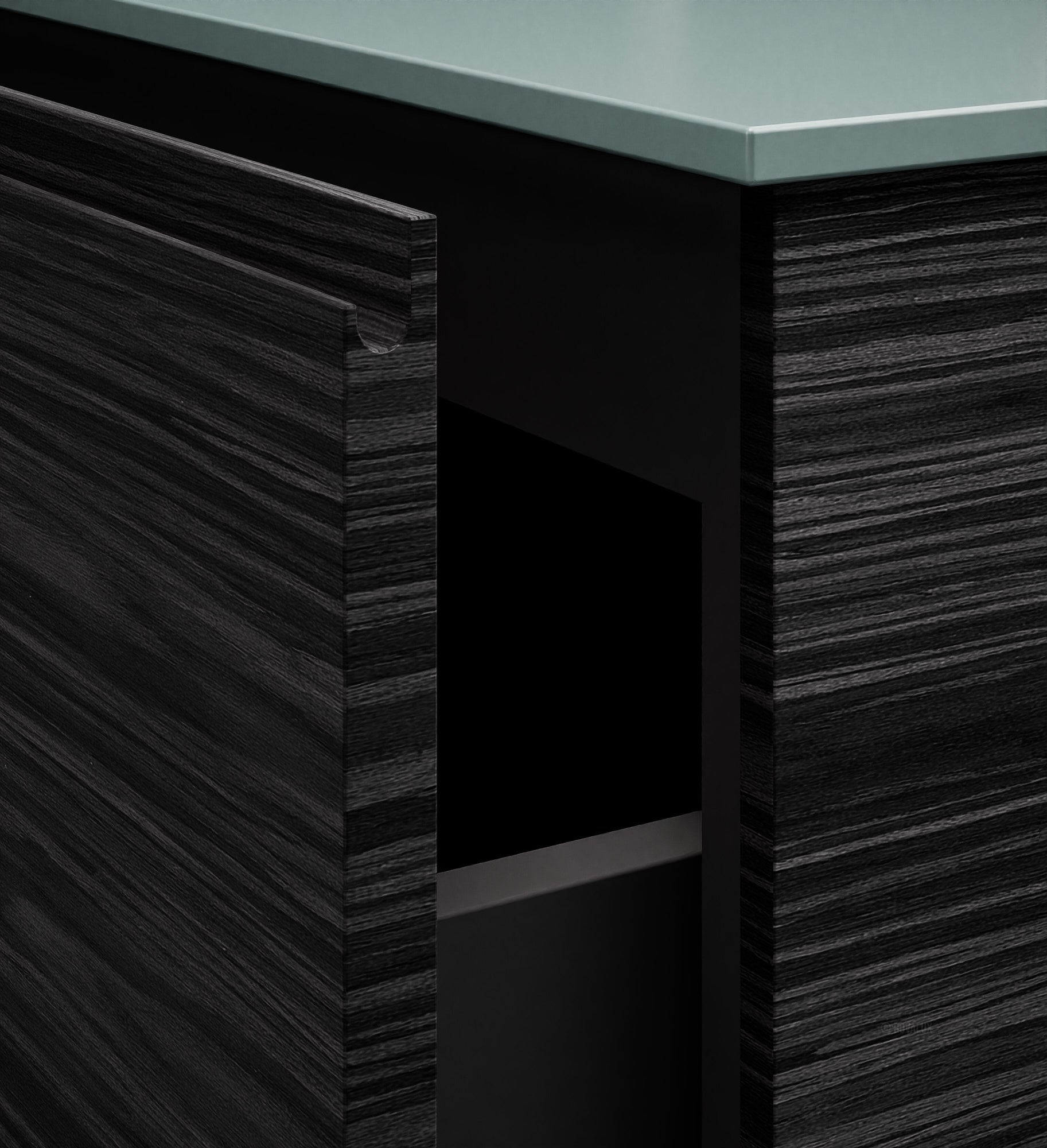 Aurora – Double Corian® Basin Unit with 2 Aligned Drawers and Feet-Standing Vanity - ROVALUX