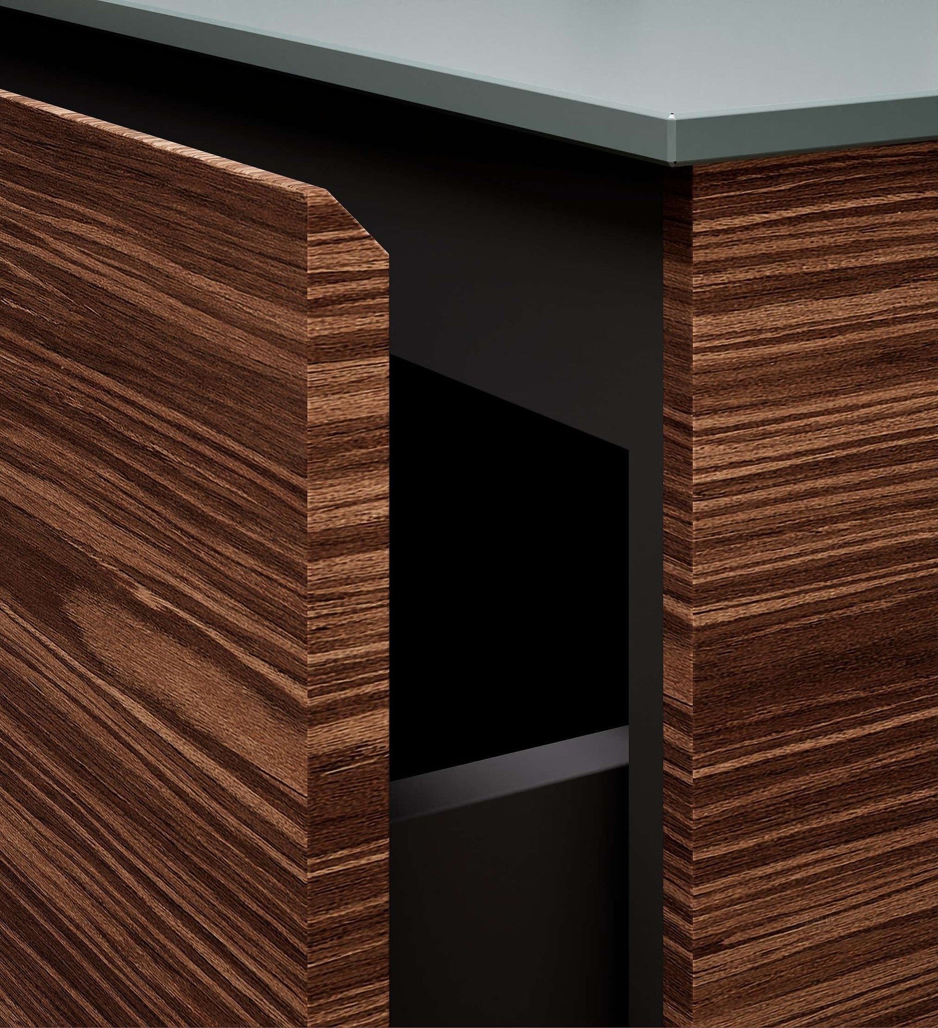 Aurora – Double Corian® Basin Unit with 2 Aligned Drawers and Feet-Standing Vanity - ROVALUX