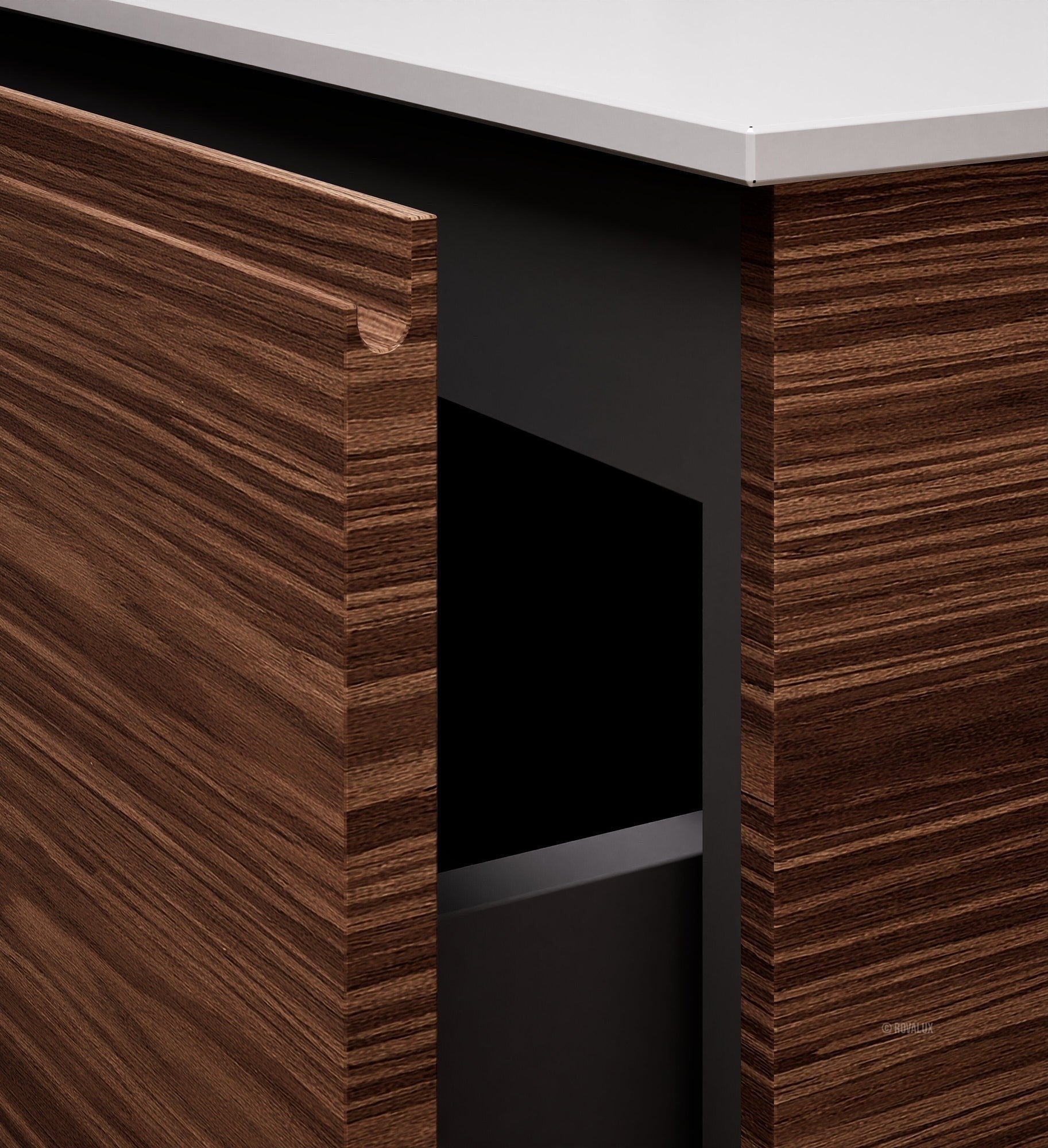 Aurora – Double Corian® Basin Unit with 4 Drawers and Feet-Standing Vanity - ROVALUX